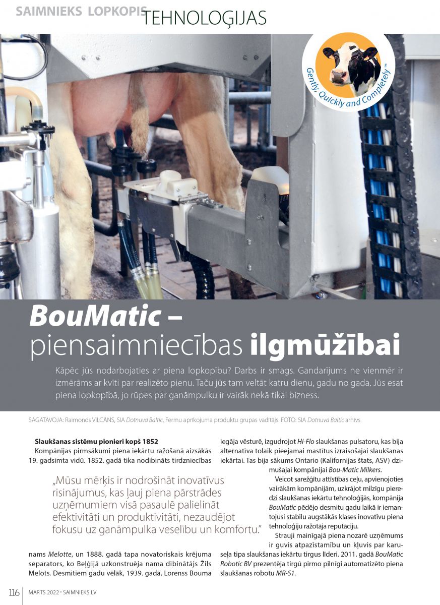 BouMatic- piensaimniecības ilgmūžībai!